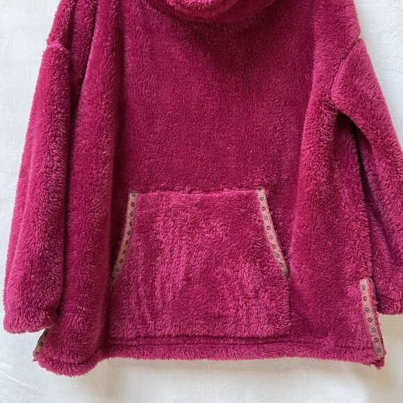 Sundance Teddy Sweater Womens Medium Sasha Fleece Oversized Pullover Magenta - Picture 3 of 9